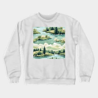 Fantasy Landscapes Lake Pattern 2 Crewneck Sweatshirt